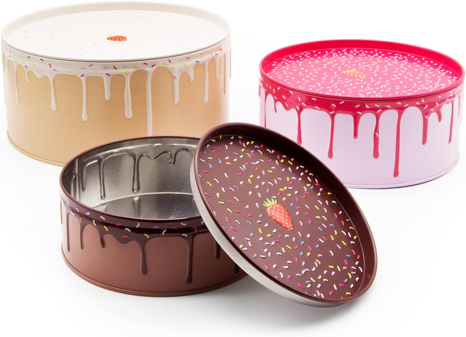 SET DI 3 CONTENITORI DA CUCINA IMPILABILI PER TORTE ROTONDI