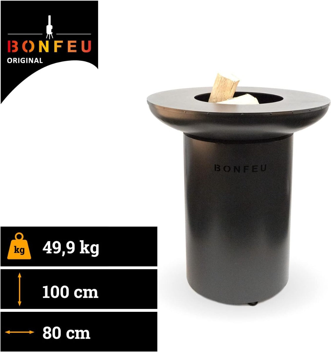 BRACIERE E CAMINO BONFEU BONBIZA NERO 80X80X100CM