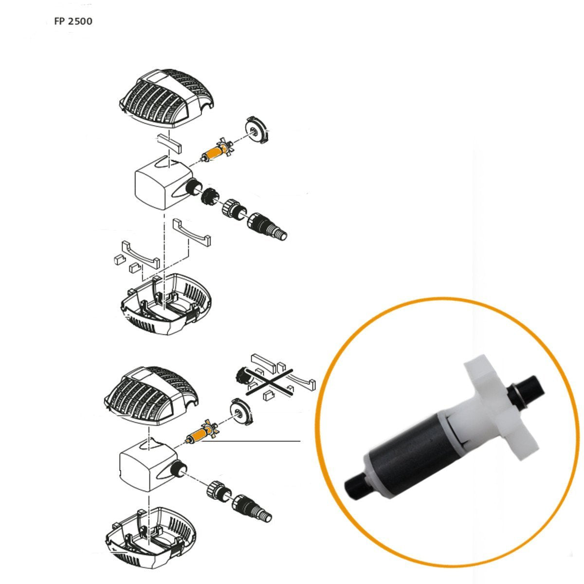 RICAMBIO ROTORE CPL. ASE 2500 MAGNETIZZATO PER PONTEC PONDOMAX/PONDOVARIO/PONDOPRESS