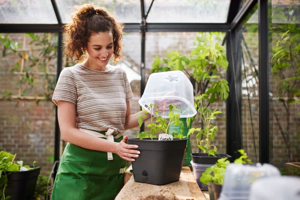 VASO DA COLTURA GREEN BASICS GROWPOT SQUARE ALLIN1 20CM LIVING BLACK