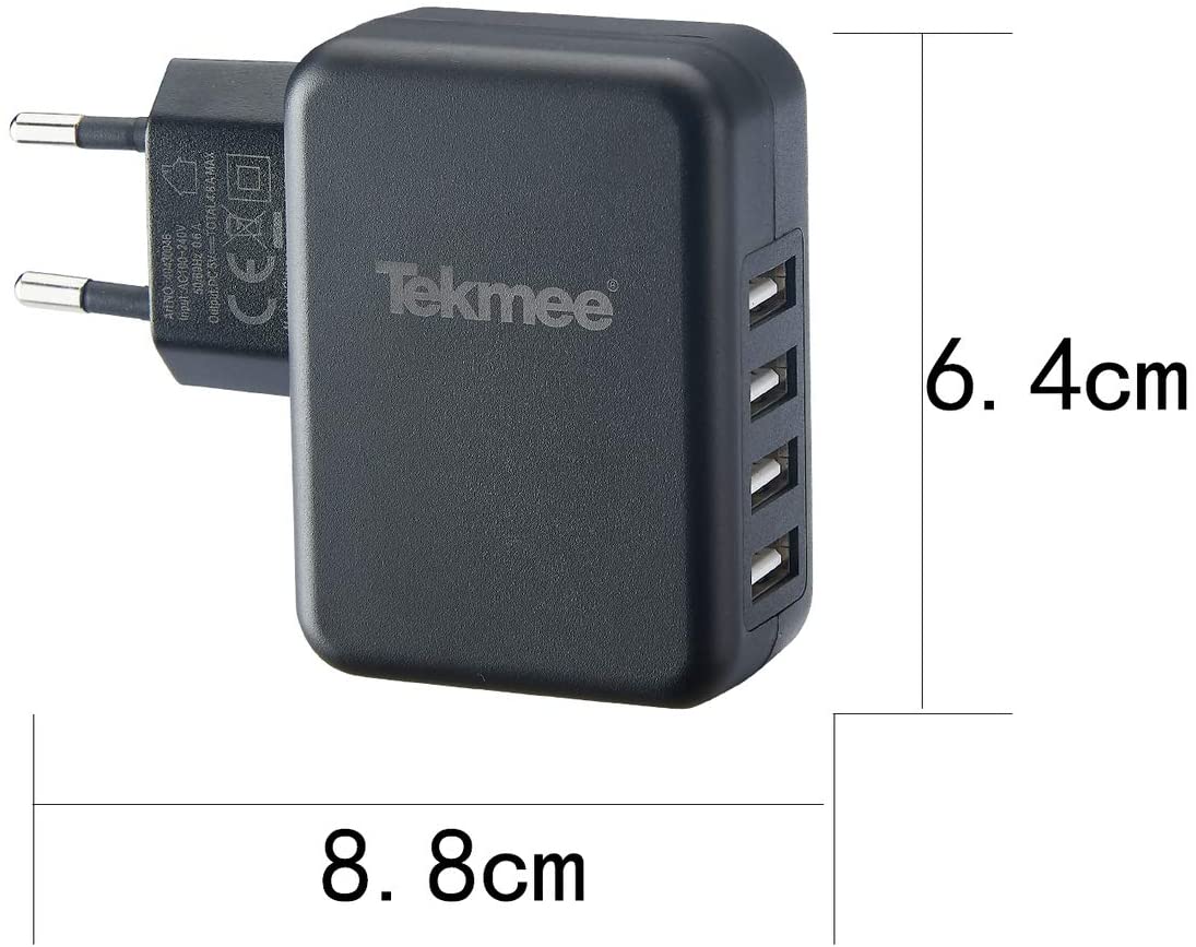 ADATTATORE MULTIPLO CON 4 USB BIANCO/NERO TEKMEE