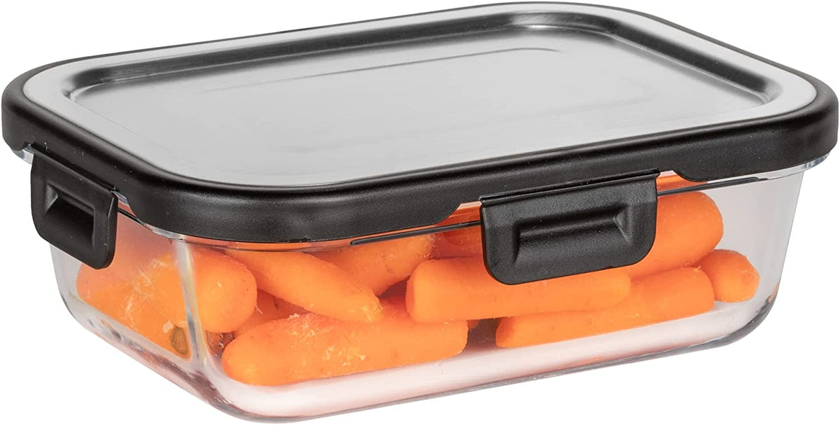 CONTENITORE PER ALIMENTI IN VETRO 0,6 L COPERCHIO IN ACCIAIO INOX