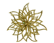 STELLA DI NATALE DECORATIVA CON CLIP GLITTERATA 14X5CM ORO