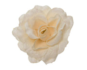 DECORAZIONE NATALIZIA DA APPENDERE, ROSA CON CLIP, Ø12 CM, COLOR CREMA