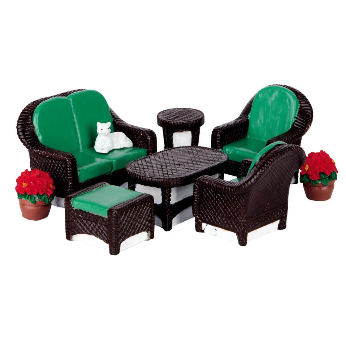 SALOTTO DA GIARDINO PER PRESEPE - WICKER LAWN SET