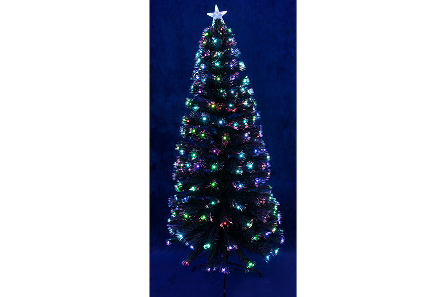 ALBERO DI NATALE LUMINOSO 90 LED MULTICOLOR H90CM IN FIBRA OTTICA
