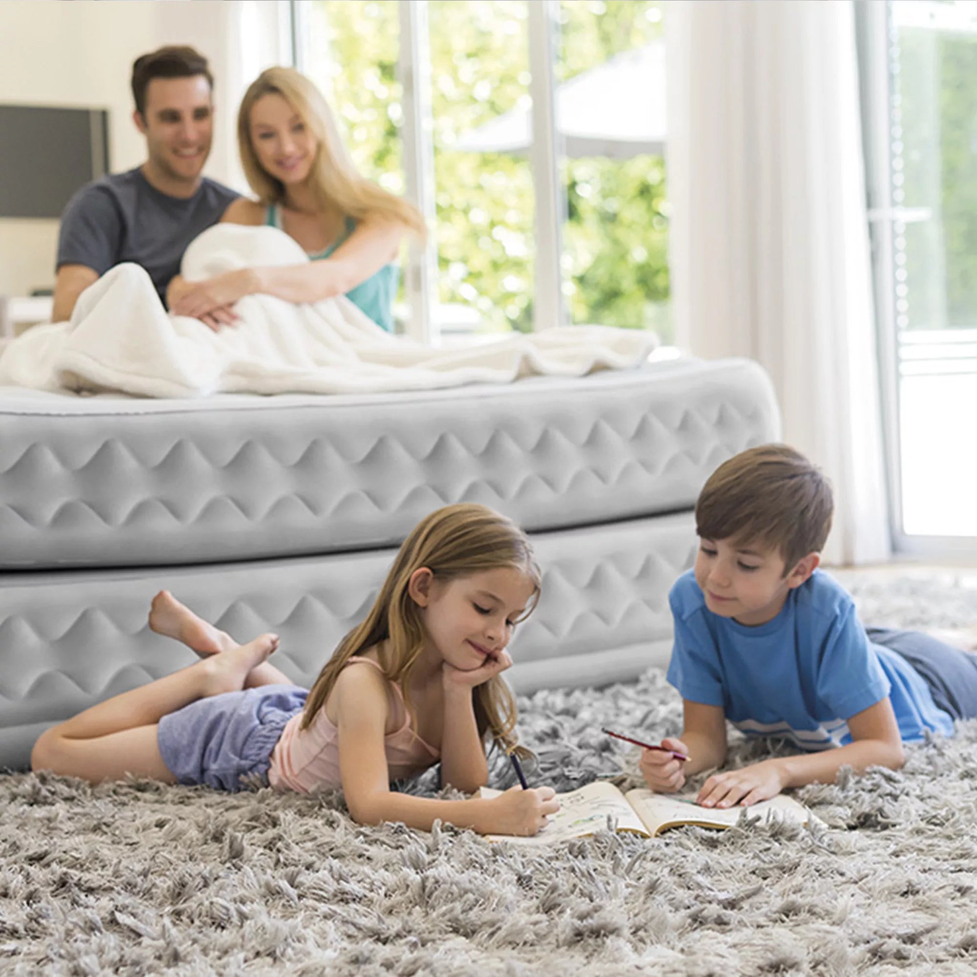 Materasso Airbed Dura-Beam Supreme Air-Flow 99cm x 191cm x 51cm Grigio Chiaro
