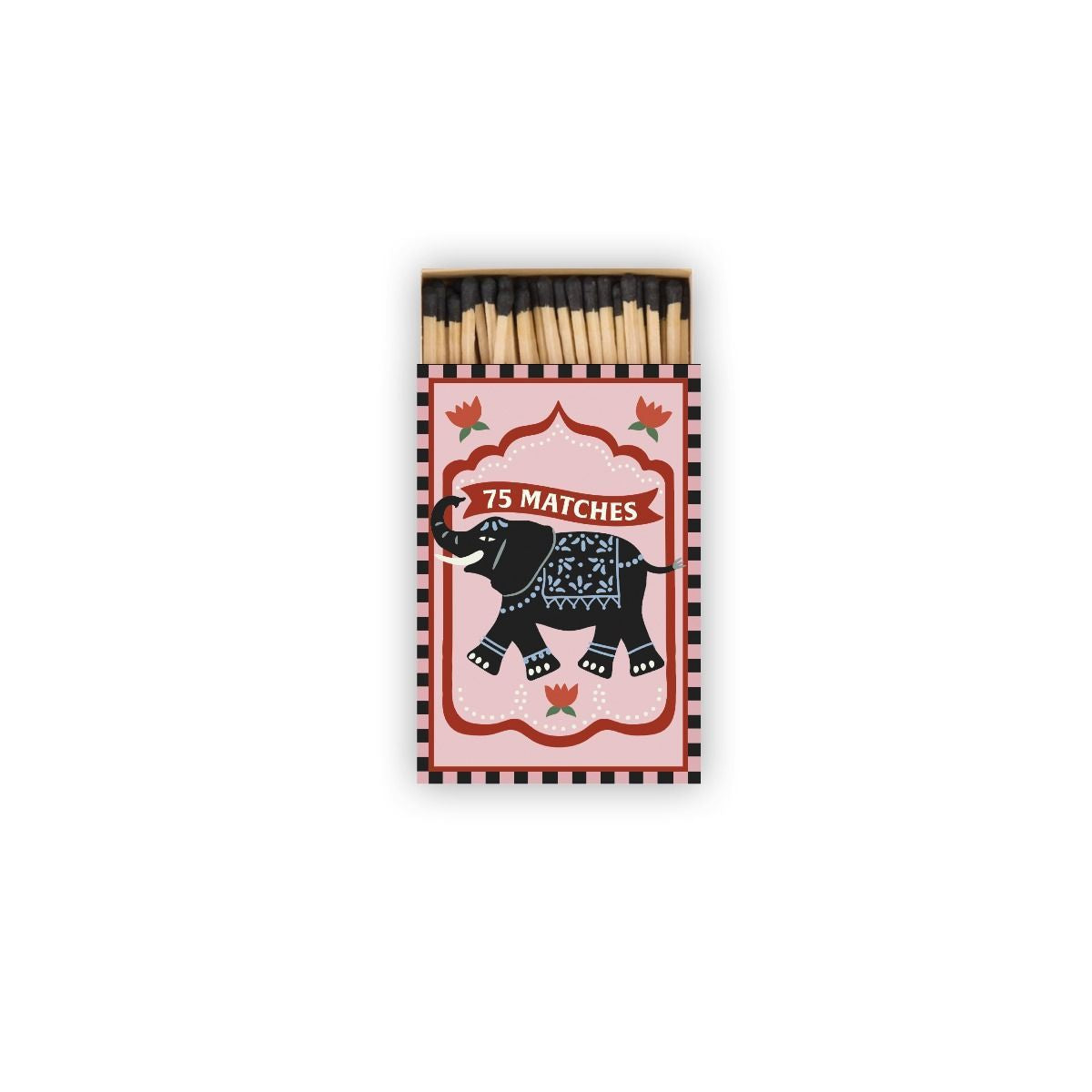 Paddywax Scatola di Fiammiferi Decorata "A Dopo" - Elefante Nero (75 pz)