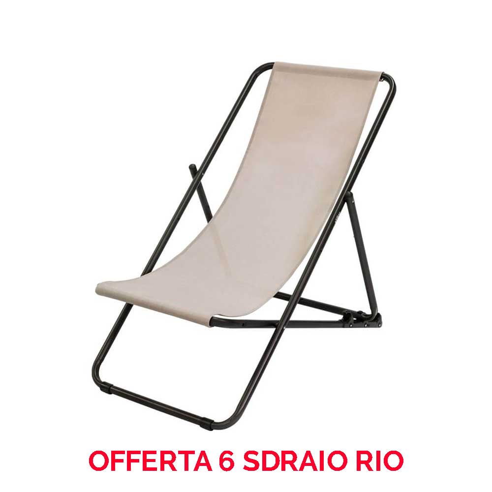 OFFRE 6 CHAISES DE TERRASSE RIO 133X64CM COULEUR AU CHOIX