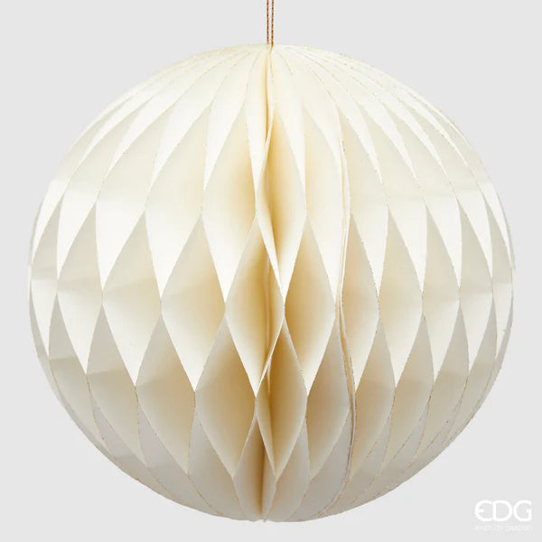PALLINA DI NATALE ORIGAMI, Ø12CM, BIANCO