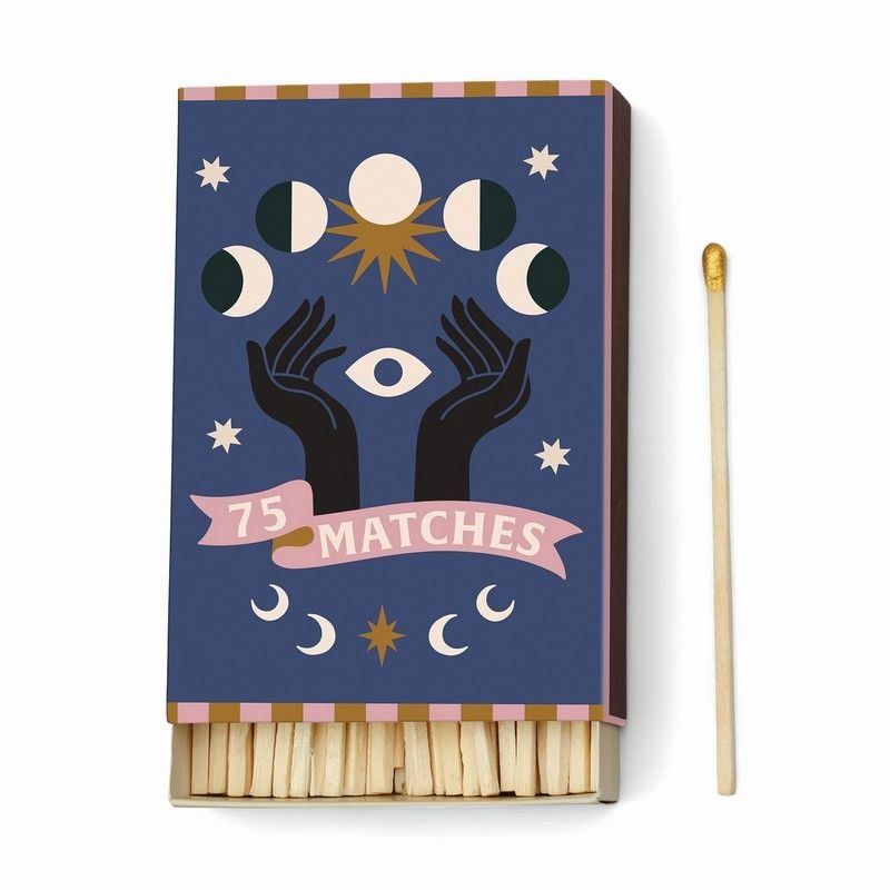 Paddywax Scatola di Fiammiferi Decorata "A Dopo" - Luna (75 pz)