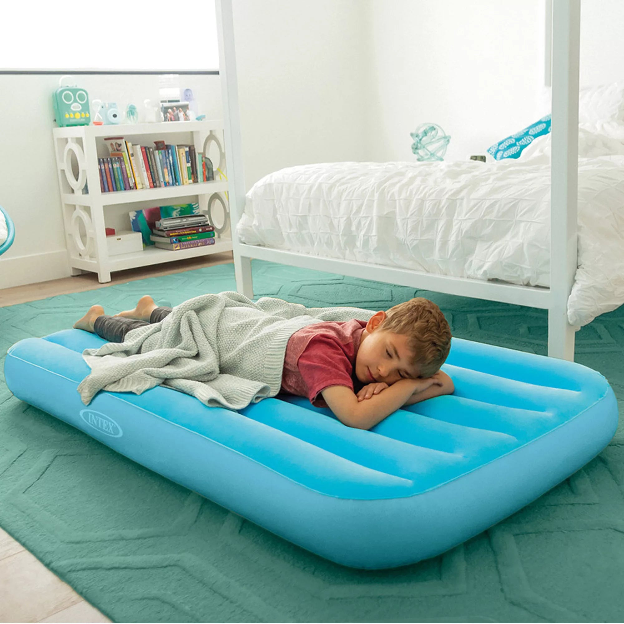 Intex 1 aufblasbares Luftbett Cozy Kidz 88x157x18cm Gelb/Blau