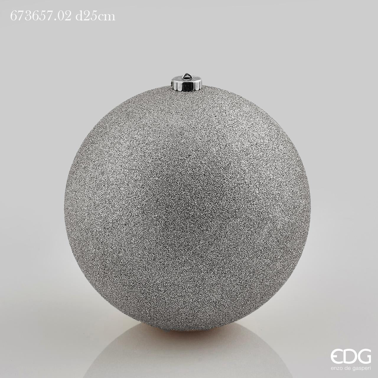PALLINA POLY 25CM GLITTER ARGENTO
