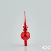 PUNTALE IN VETRO CON SFERA, H31CM, ROSSO
