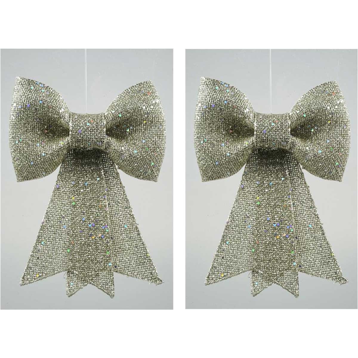 OFFERTA 2 FIOCCHI 13CM ORO CHIARO APPENDIBILE