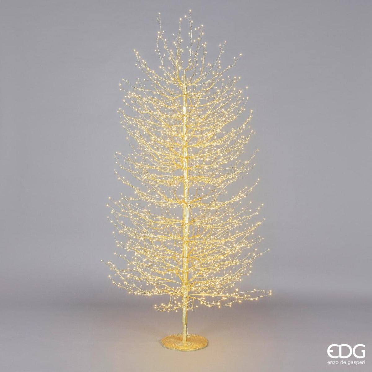 ALBERO FAGGIO CON BASE H210CM 2700LED ORO LUCE BIANCA CALDA