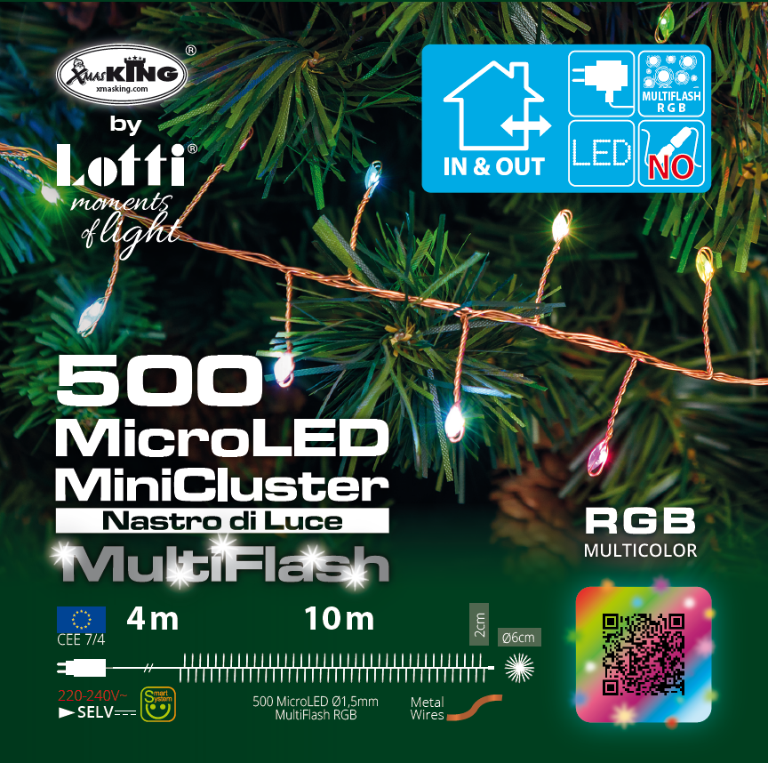 CATENA LUMINOSA 500 MICROLED MULTIFLASH RGB 14M