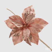 STELLA DI NATALE IN VELLUTO CON CLIP 30CM PESCA CHIARO