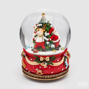 SFERA AD ACQUA BABBO NATALE/PUPAZZO DI NEVE/RENNA GIROTONDO CARILLON 21X15CM