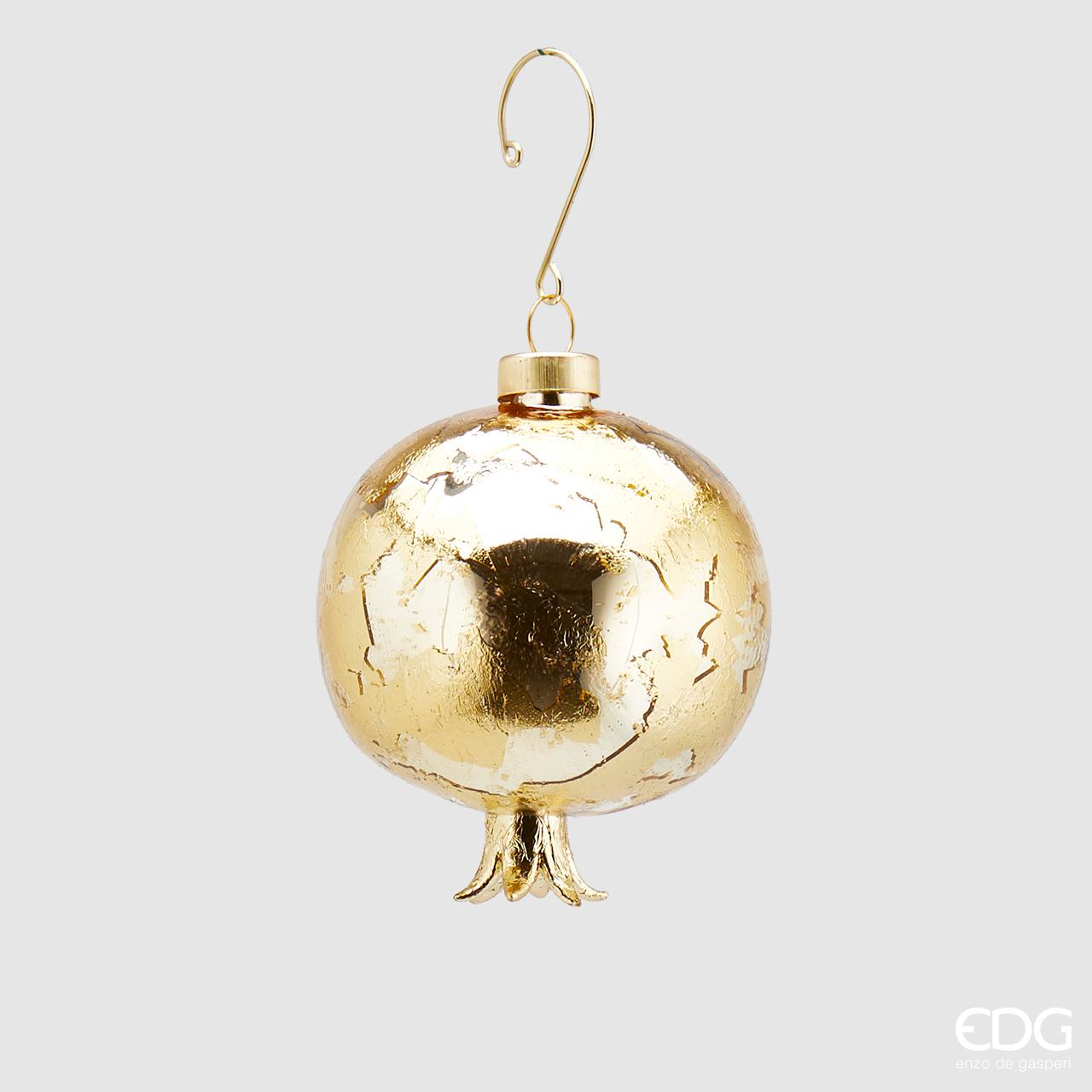 PALLINA DI VETRO MELOGRANO 8CM ORO