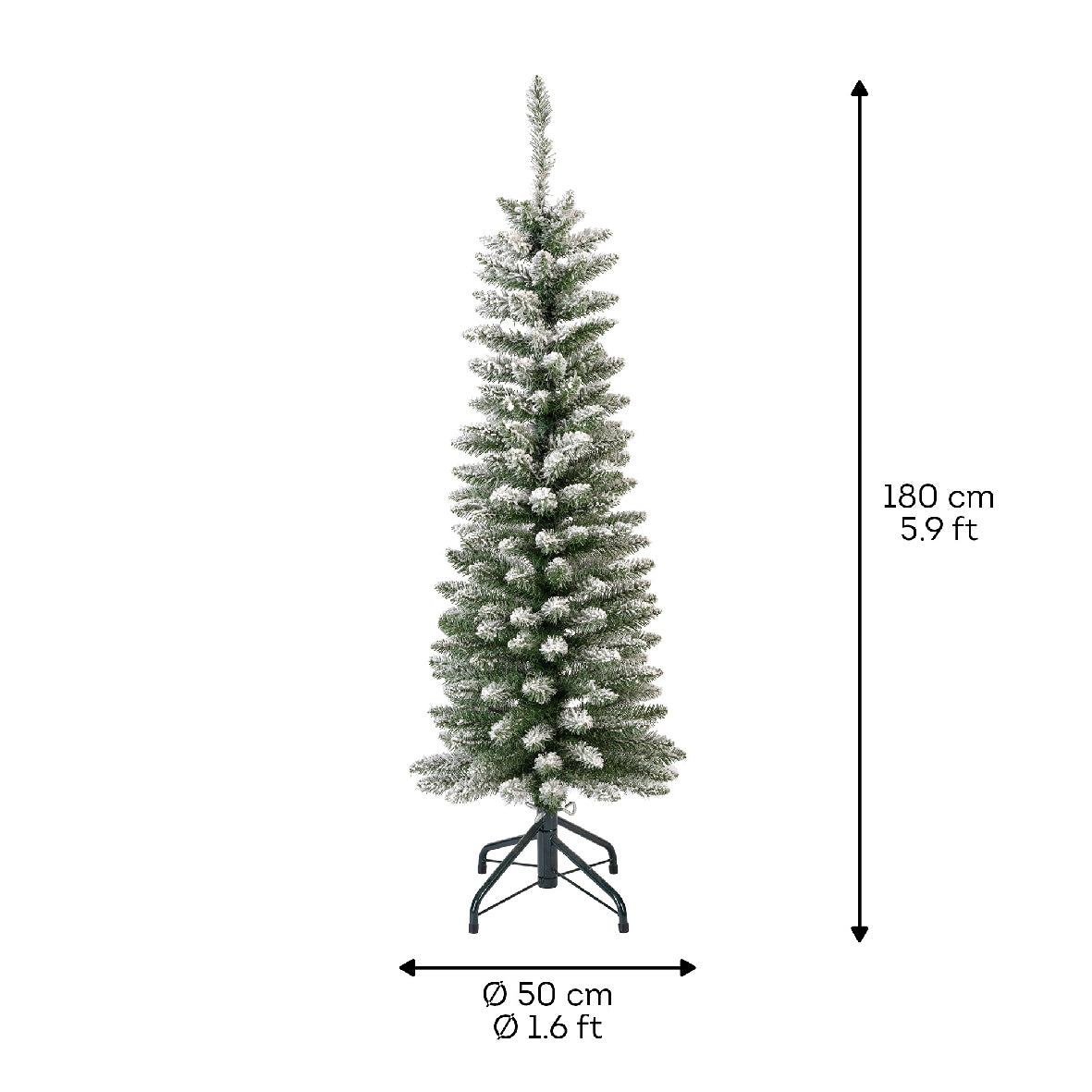 ALBERO DI NATALE SLIM 180CM Ø50 PENCIL INNEVATO