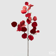 RAMO ARTIFICIALE CON EUCALIPTO ROSSO VELLUTATO 82CM