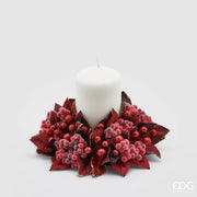 CORONA CON BACCHE EFFETTO GHIACCIO 15CM BURGUNDY