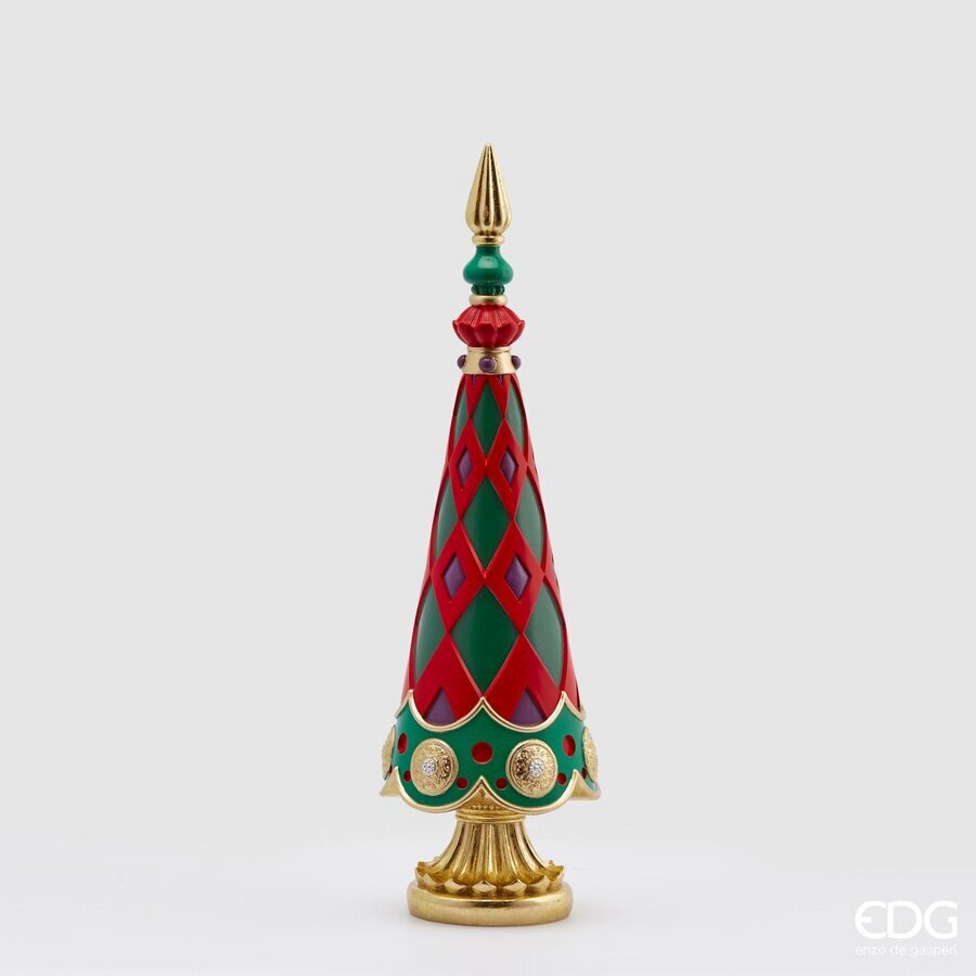 ALBERELLO CON ROMBI VERDE/ROSSO 14XH47CM