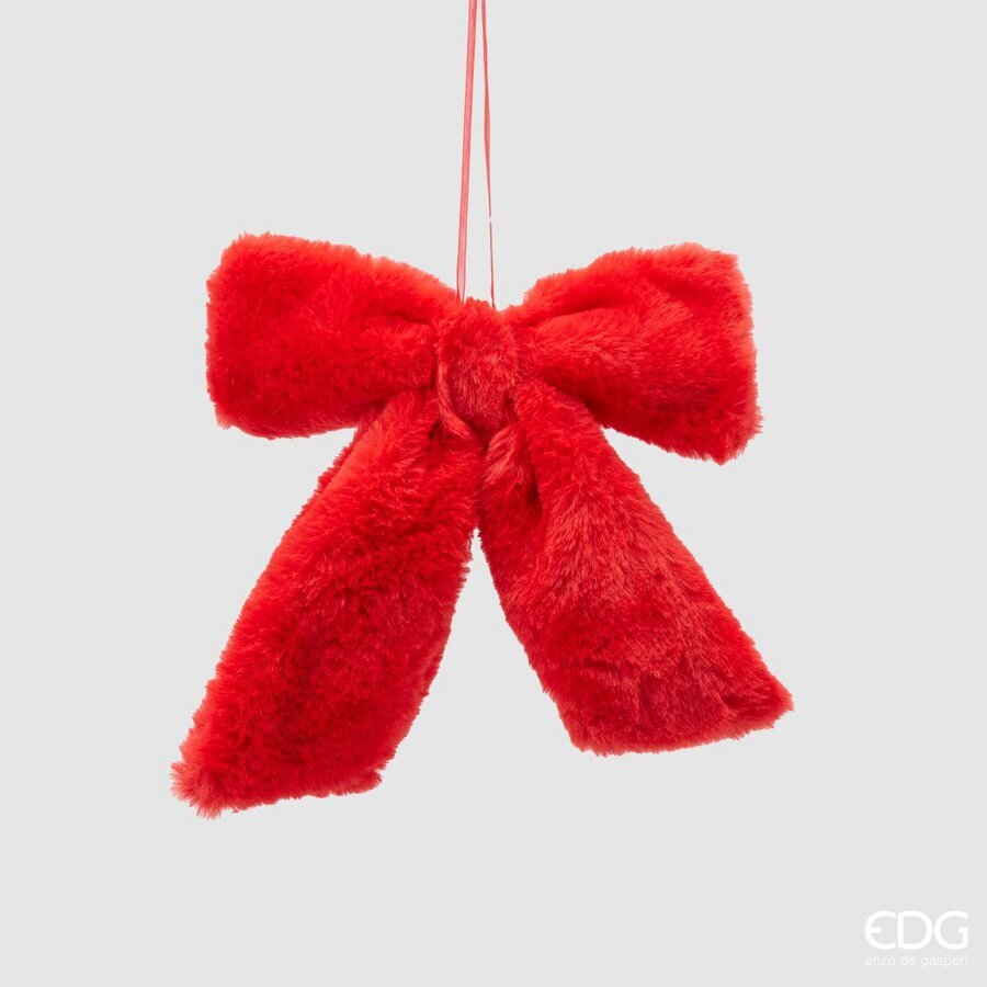 FIOCCO APPENDIBILE IN PELUCHE ROSSO 20X25CM