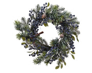 CORONA DA APPENDERE CON BACCHE BLU 40CM