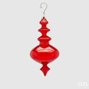 PENDENTE TROTTOLA IN VETRO, H23XØ11CM, ROSSO