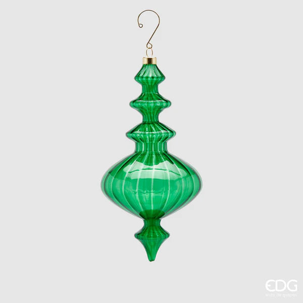 PENDENTE TROTTOLA IN VETRO, H23XØ11CM, VERDE