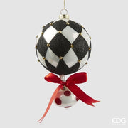 Pallina di natale Scacchi H.17,5 D.10 Bianco/Nero
