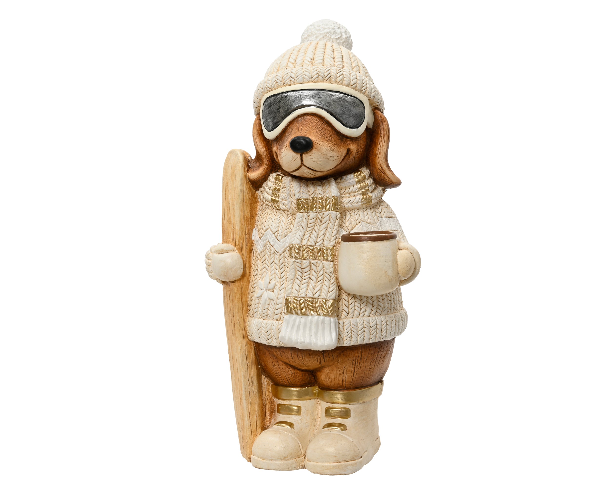 Cane con sci in magnesio 21 x 23 x 44,5 cm crema Peraga Christmas
