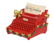 Macchina da scrivere decorativa in polyresin 13,5 x 13,5 x 11,3 cm rosso Peraga Christmas
