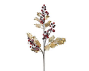 RAMO ORO CON BACCHE E GLITTER H70CM