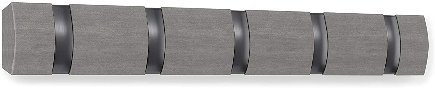 APPENDIABITI/OGGETTI CON 5 GANCI PIEGHEVOLI FLIP HOOK GRIGIO