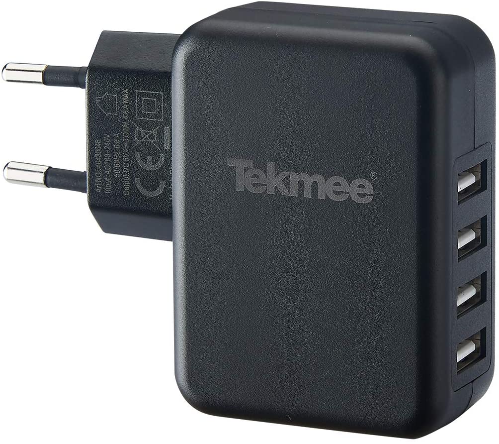 ADATTATORE MULTIPLO CON 4 USB BIANCO/NERO TEKMEE