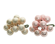 Pick mini palline di natale in vetro su filo D 2 cm rosa Peraga Christmas