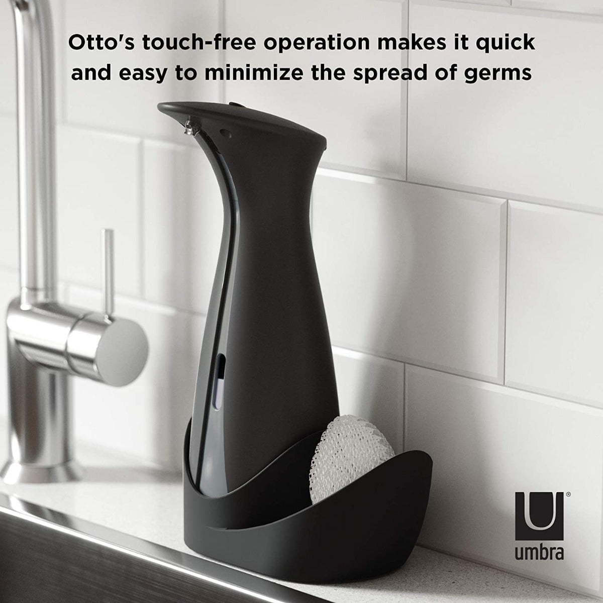 DISPENSER SAPONE E DISINFETTANTE MANI NERO OTTO CADDY