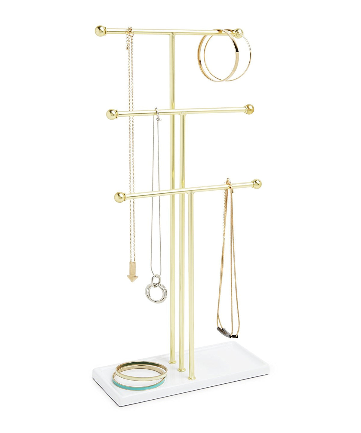 TRIGEM ALBERO PORTAGIOIELLI IN METALLO BIANCO E ORO