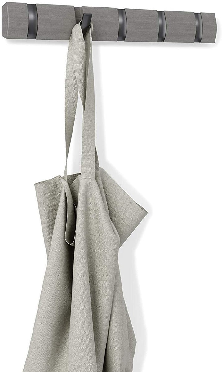 APPENDIABITI/OGGETTI CON 5 GANCI PIEGHEVOLI FLIP HOOK GRIGIO