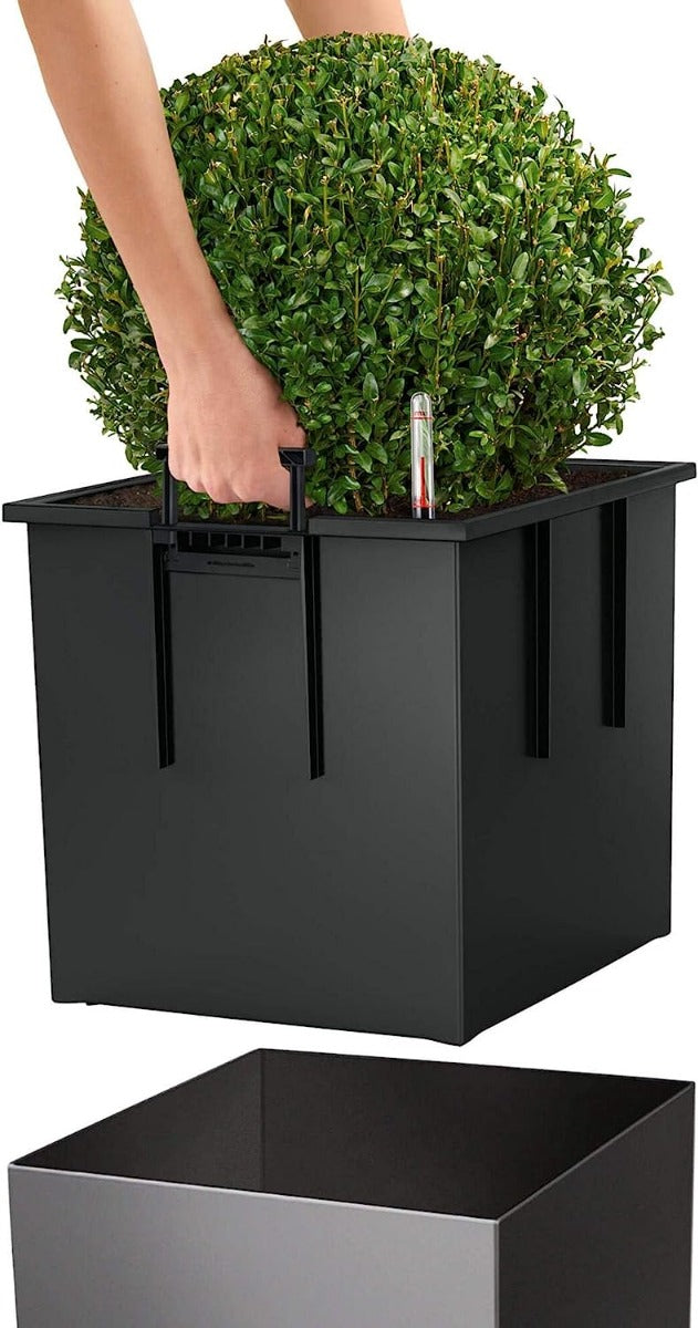 VASO CUBE PREMIUM 40X40X40 ANTRACITE METALLIZZATO