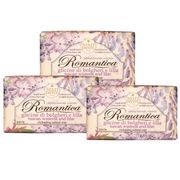 OFFERTA 3 SAPONETTE 150GR "ROMANTICA" GLICINE DI BOLGHERI E LILLA