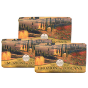 OFFERTA 3 SAPONETTE 150GR "EMOZIONI IN TOSCANA" CAMPAGNA DORATA