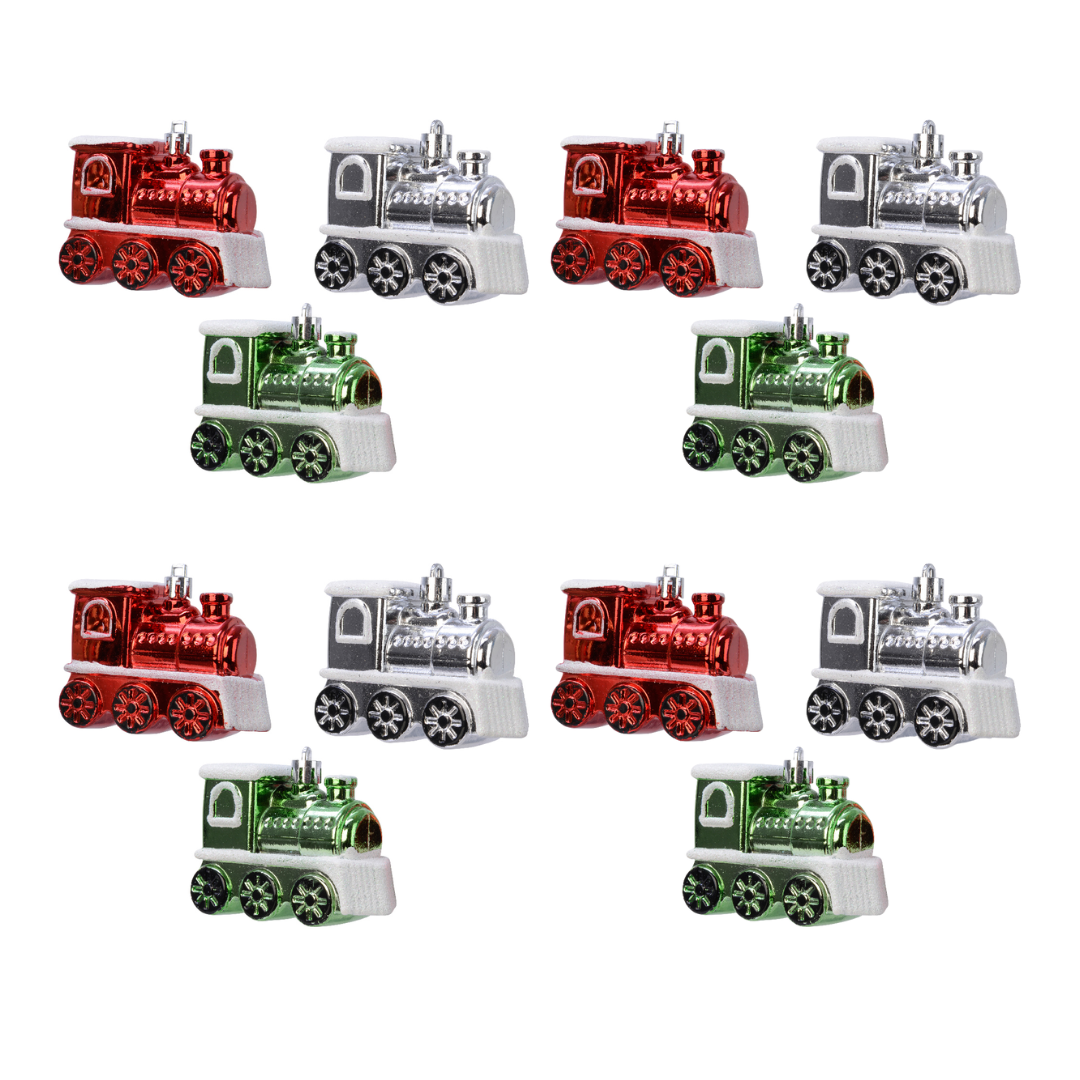 OFFERTA 12 TRENI CON GLITTER DA APPENDERE H.6 MODELLO ASSORTITO