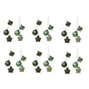 OFFERTA 12 DECORAZIONI DA APPENDERE ASSORTITA H.11.50 VERDE