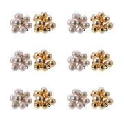 OFFERTA 12 MAZZOLINI DI SFERE NATALIZIE D.2CM PERLA/ORO MODELLO ASSORTITO