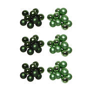 OFFERTA 6 MAZZOLINI DI SFERE NATALIZIE D.2CM VERDE MODELLO ASSORTITO