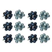 OFFERTA 12 MAZZOLINI DI SFERE NATALIZIE D.2CM BLU MODELLO ASSORTITO
